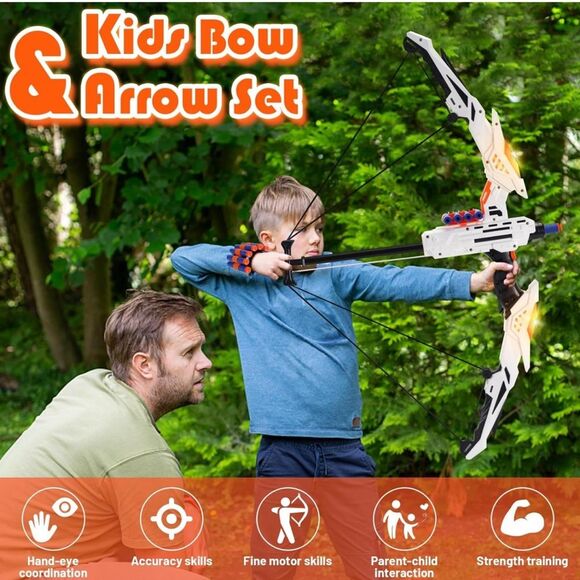 Bow Arrow Set  Kids Toys Archery Set Standing Target Game Toys Boys & Girls OW - Picture 9 of 9